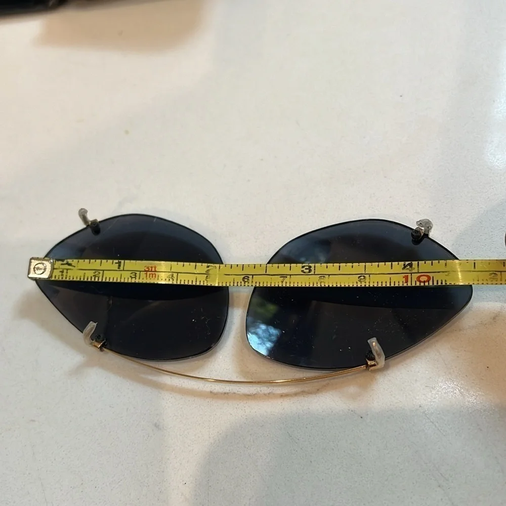 Nu-Clip Custom Clip-On Sunglasses in Denim in Belt Loop Hard Snap Leather Case